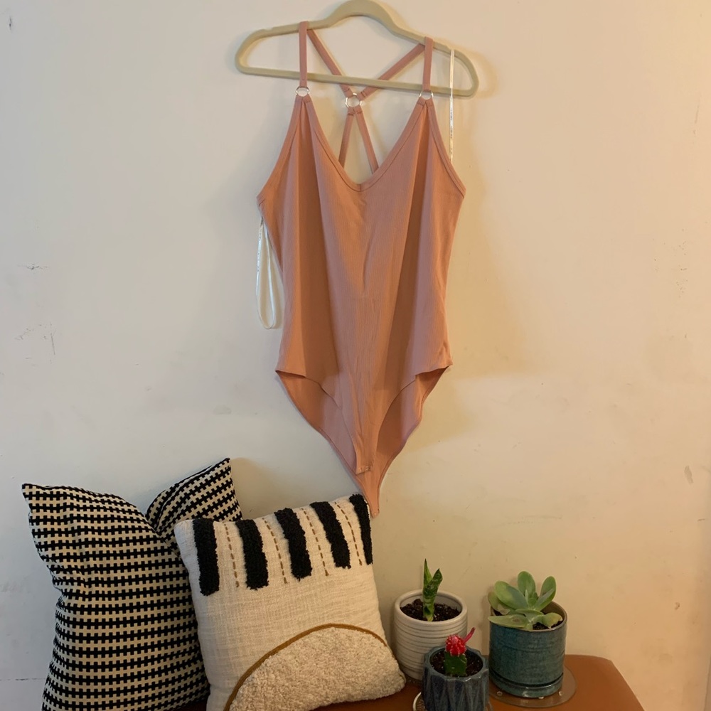 Blush thin strapped bodysuit
